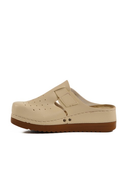 Bej Anatomik Unisex Sabo Terlik 07-008 G