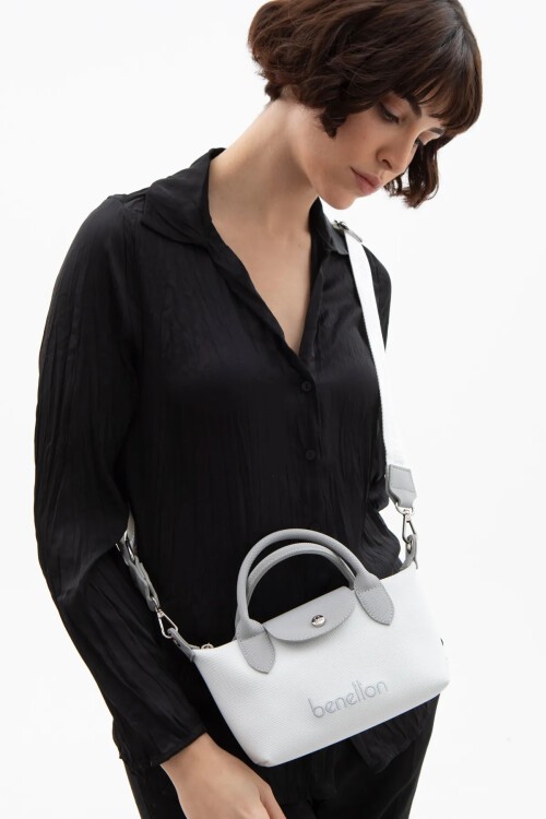 Beyaz-Gri  Kadın Omuz Çantası BNT-1601 Çanta