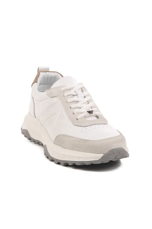 Beyaz Hakiki Deri Erkek Sneaker 2606 M
