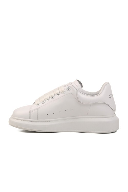 Beyaz Hakiki Deri Erkek Sneaker Premium 02028 M