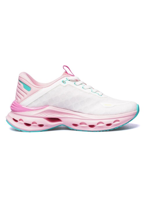 Beyaz-Pembe Fileli Esnek Kadın Spor Ayakkabı Hml Horiz