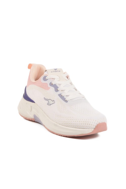 Beyaz-Pudra Fileli Unisex Spor Ayakkabı 556 Pretty G
