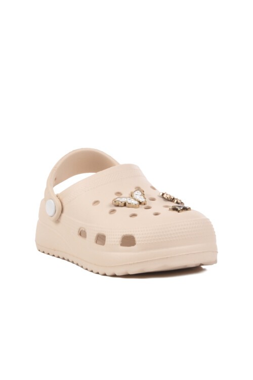 Ekru Hafif Kız Çocuk Sabo Terlik 205 F