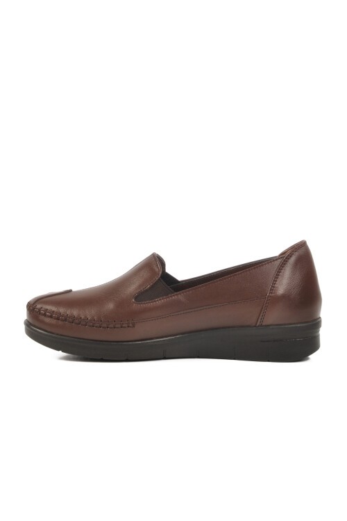 Kahve Hakiki Deri Kadın Günlük Ayakkabı 664 Z