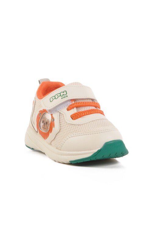 Krem Cırtlı Fileli Hafif Unisex Çocuk Spor Ayakkabı 1931 İ