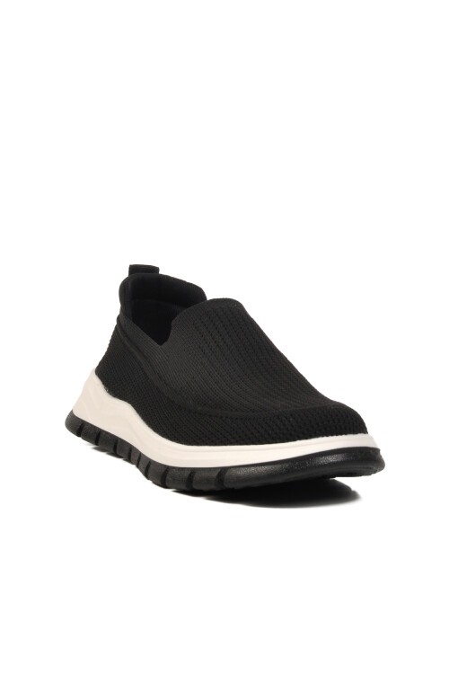 Siyah Beyaz Hafif Esnek Hava Alabilen Erkek Spor Ayakkabı Point M