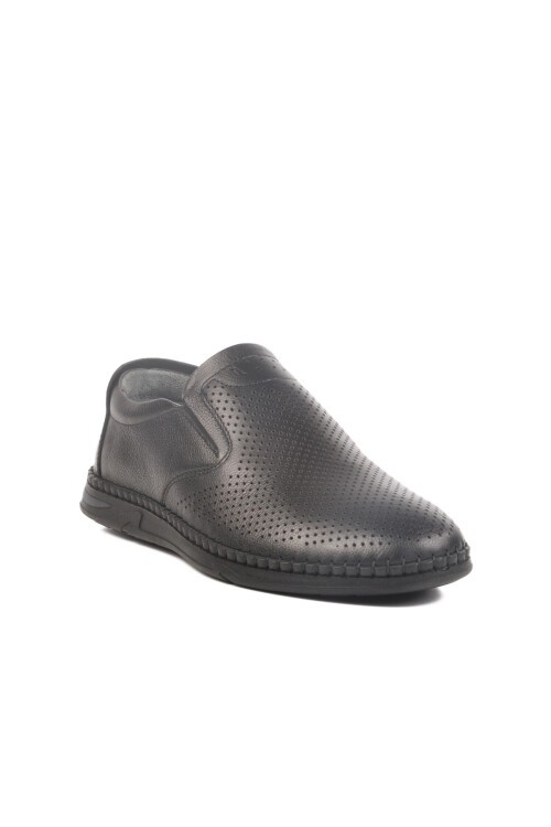 Siyah Hakiki Deri Erkek Günlük Ayakkabı Lion LO0419-106 M