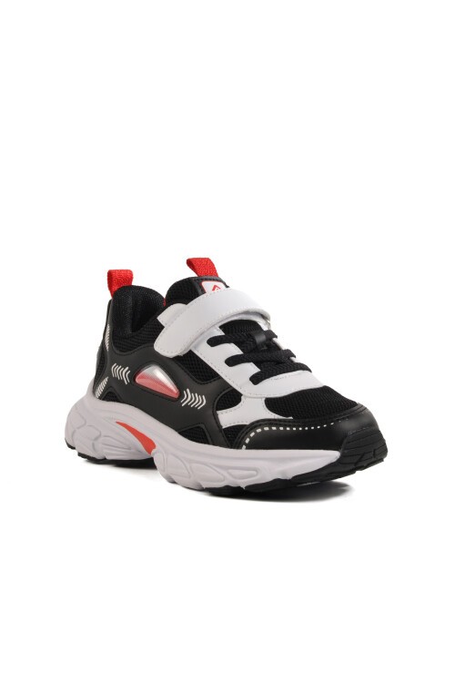 Siyah-Kırmızı Cırtlı Çocuk Spor Ayakkabı 1866 F