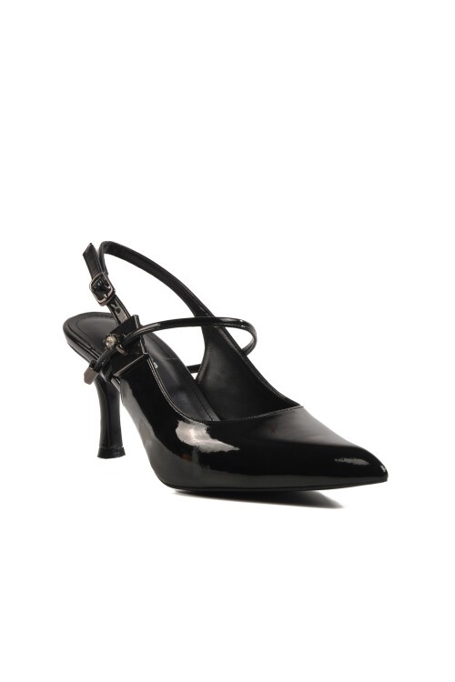 Siyah İnce Topuk Kadın Topuklu Ayakkabı 658228 Z