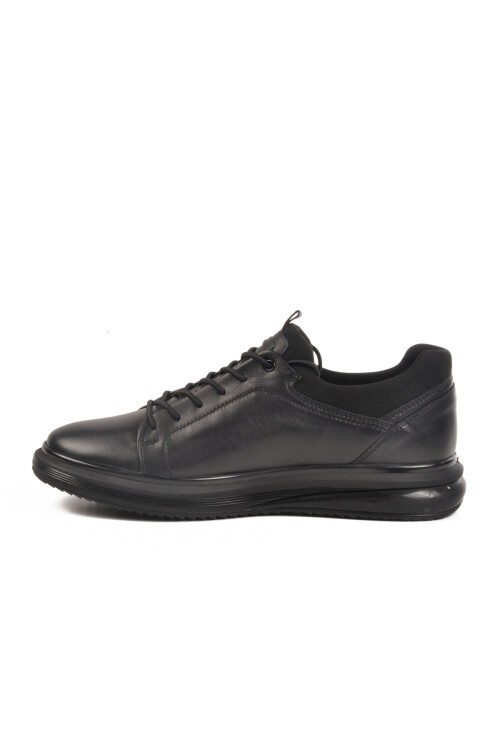 Siyah Hakiki Deri Erkek Sneaker 152-19596 M