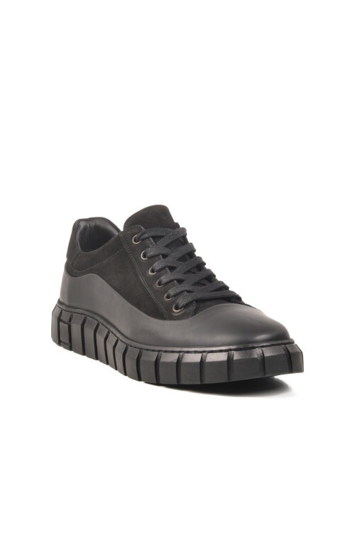 Siyah Nubuk Hakiki Deri Erkek Sneaker 2K0674-7662 M