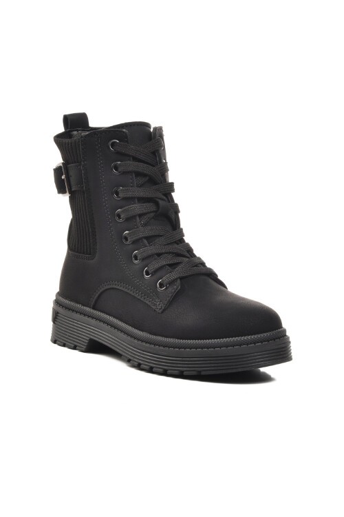 Siyah-Zümrüt Fermuarlı Çocuk Bot 24030 F