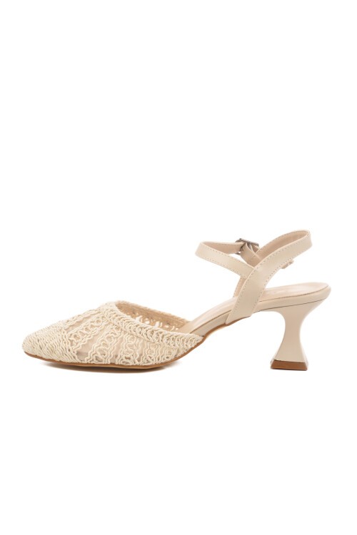 Krem Kadın Abiye Ayakkabı PC-54660 Z