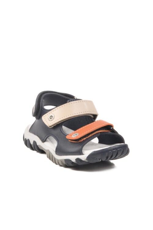 Lacivert-Bej-Turuncu Hafif Çocuk Sandalet 173110 P