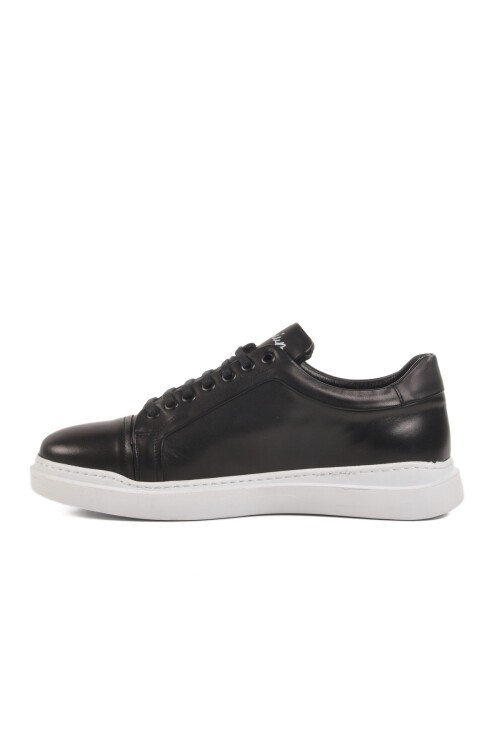 Siyah-Beyaz Hakiki Deri Erkek Sneaker Premium 2040 M
