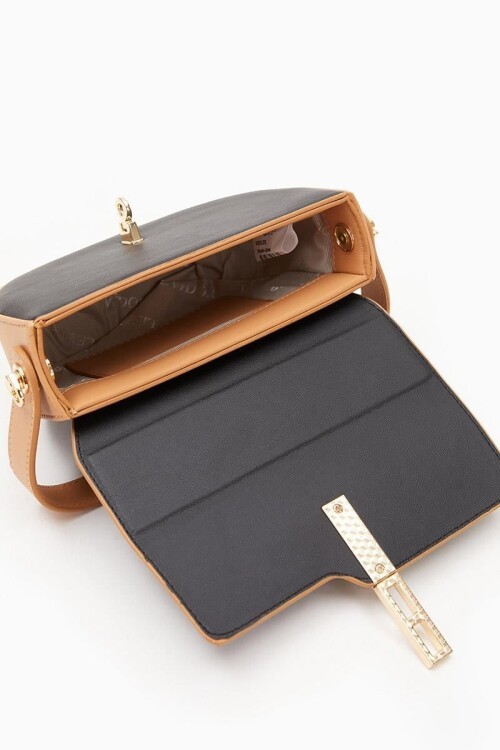 Levidor Siyah-Camel Kadın Omuz Çantası 930125