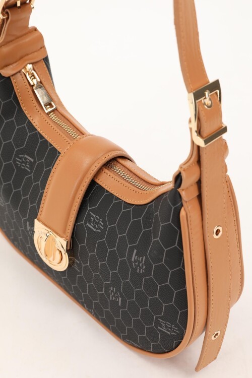 Siyah-Camel Kadın Omuz Çantası Levidor 930211