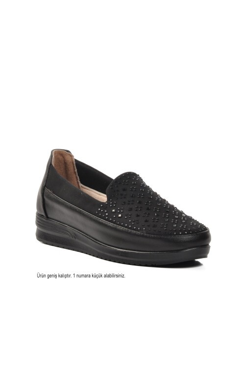 Siyah Kadın Günlük Ayakkabı GENİŞ KALIP