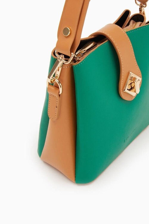 Yeşil-Camel  Kadın Omuz Çantası 930167 Çanta