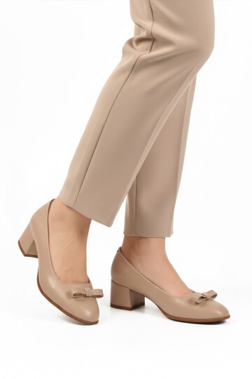 Bej Cilt Kadın Topuklu Ayakkabı 519081 Z