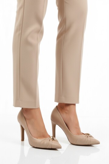 Bej Cilt Yüksek Topuklu Kadın Topuklu Ayakkabı 575033 Z