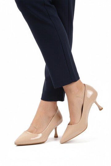 Bej Rugan İnce Topuklu Kadın Topuklu Ayakkabı 695033 Z