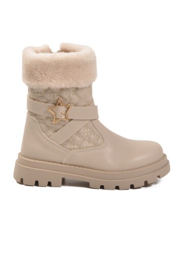 Bej Fermuarlı Çocuk Bot Evla P