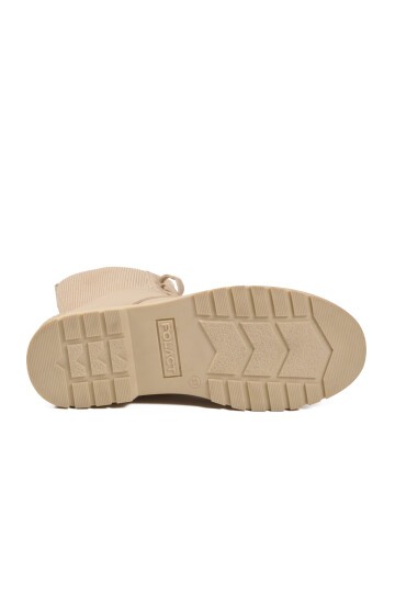 Bej İçi Polarlı Fermuarlı Kadın Bot 23002 Z