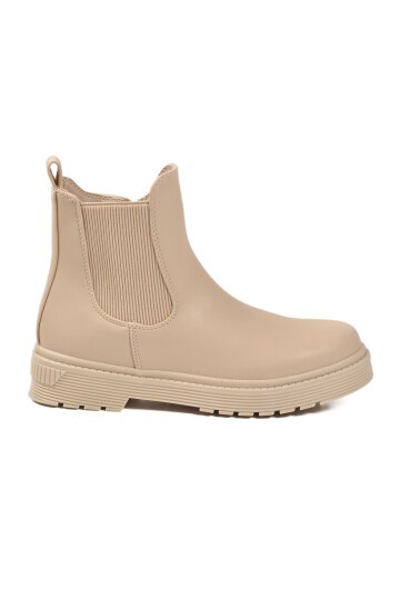 Bej İçi Polarlı Fermuarlı Kadın Bot 24071 Z