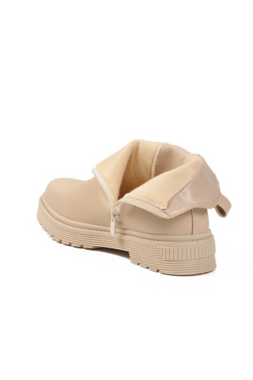 Bej İçi Polarlı Fermuarlı Kadın Bot 24071 Z