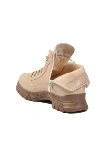 Bej-Vizon Fermuarlı İçi Polarlı Kadın Bot 24090 Z