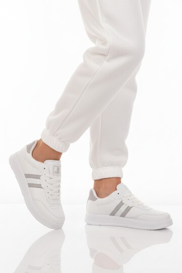 Beyaz-Gri Kadın Spor Ayakkabı Fashion 163 G