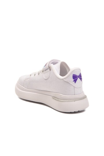 Beyaz Rugan Simli Çocuk Spor Ayakkabı 2540-26K P