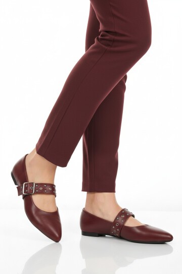 Bordo Cilt Hafif Kadın Günlük Ayakkabı 209166 Z