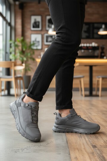 Füme Tekstil Lastik Bağcıklı Erkek Spor Ayakkabı Rainy M