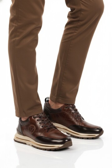 Kahve Açma Hakiki Deri Erkek Günlük Ayakkabı M112 M