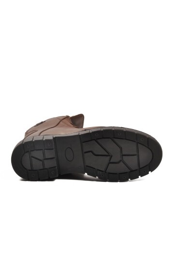 Kahve Hakiki Deri Fermuarlı İçi Kürklü Erkek Bot 2K8518-HK-350 M