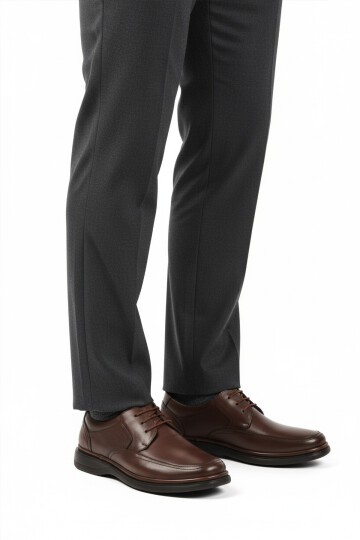 Kahve Hakiki Deri Erkek Günlük Ayakkabı DSN 2038 M