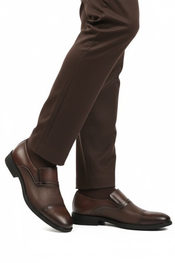 Kahve Hakiki Deri Erkek Klasik Ayakkabı 380 M