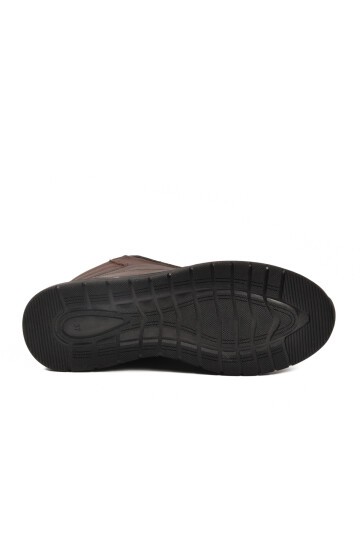 Kahve Hakiki Deri Fermuarlı Kadın Bot 2004 Z