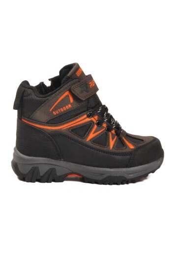 Kahve-Turuncu Fermuarlı Çocuk Outdoor Bot 2301 P