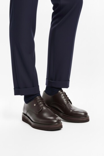 Kahverengi Hakiki Deri Erkek Klasik Ayakkabı 361004 M