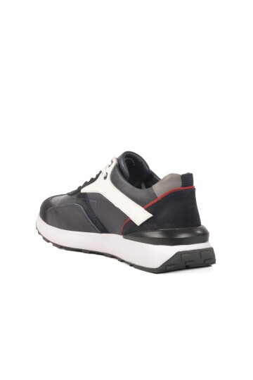 Lacivert-Beyaz Hakiki Deri Erkek Sneaker 2Y1076-6285 M