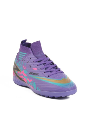 Mor Polyester Karışımlı Unisex Halı Saha Ayakkabısı Merc WJ-502 G