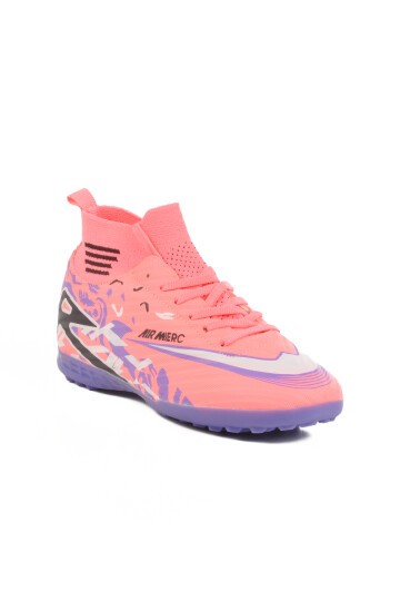 Pembe Polyester Karışımlı Unisex Halı Saha Ayakkabısı Merc WJ-502 G