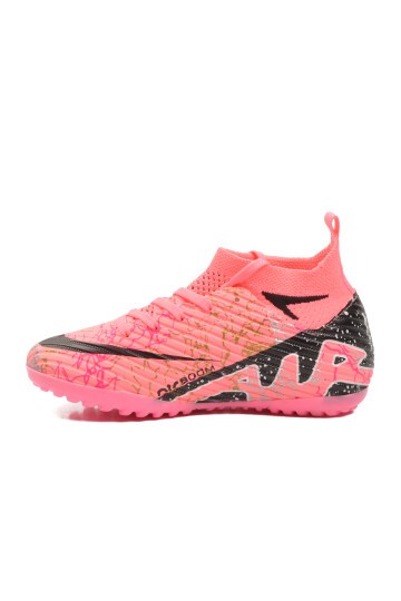 Pembe-Siyah Çoraplı Çocuk Halı Saha Ayakkabısı Air 600 F