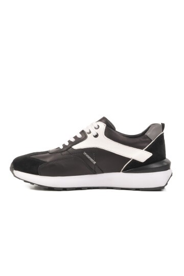 Siyah-Beyaz Hakiki Deri Erkek Sneaker 2Y1076-6285 M