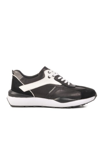 Siyah-Beyaz Hakiki Deri Erkek Sneaker 2Y1076-6285 M
