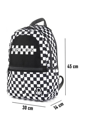 Siyah-Beyaz Unisex Okul Çantası 03780