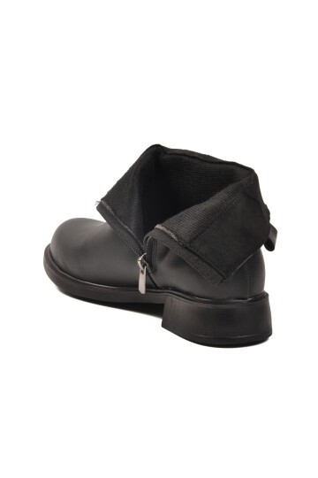 Siyah Cilt Fermuarlı Kadın Bot 209144 Z